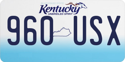 KY license plate 960USX