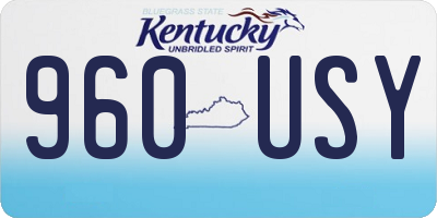 KY license plate 960USY