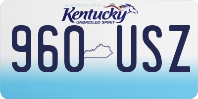 KY license plate 960USZ