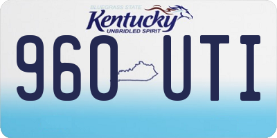 KY license plate 960UTI