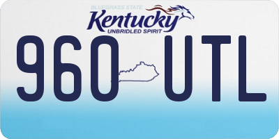 KY license plate 960UTL