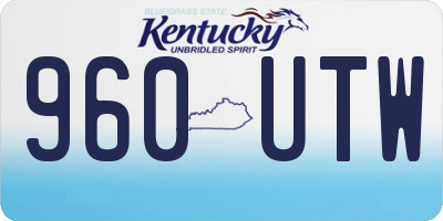 KY license plate 960UTW