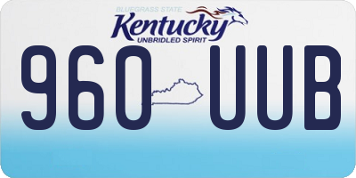 KY license plate 960UUB