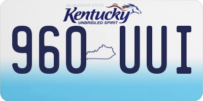 KY license plate 960UUI