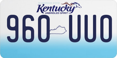 KY license plate 960UUO