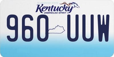KY license plate 960UUW