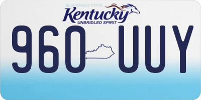KY license plate 960UUY