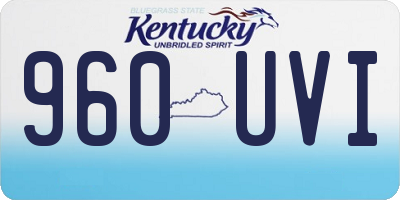 KY license plate 960UVI