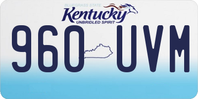 KY license plate 960UVM