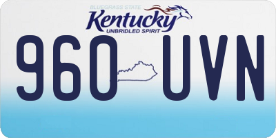 KY license plate 960UVN