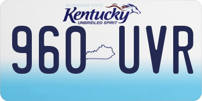 KY license plate 960UVR