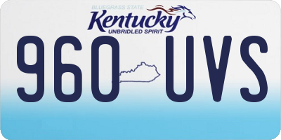 KY license plate 960UVS