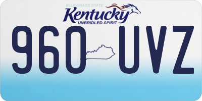 KY license plate 960UVZ
