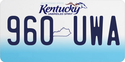 KY license plate 960UWA