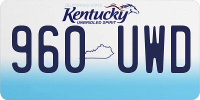 KY license plate 960UWD