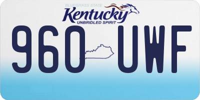 KY license plate 960UWF
