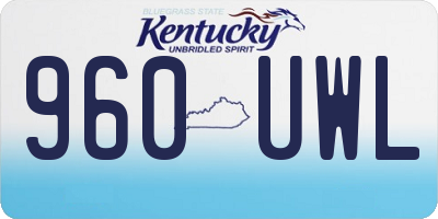 KY license plate 960UWL