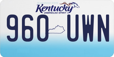 KY license plate 960UWN