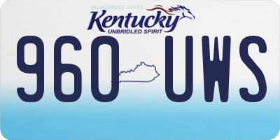 KY license plate 960UWS