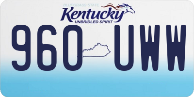 KY license plate 960UWW
