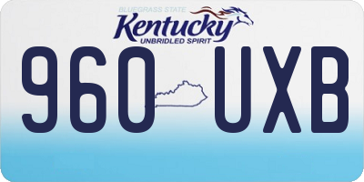 KY license plate 960UXB