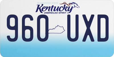 KY license plate 960UXD