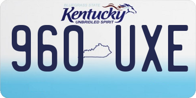 KY license plate 960UXE