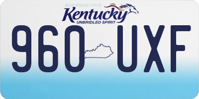 KY license plate 960UXF