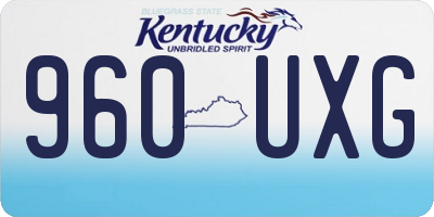 KY license plate 960UXG
