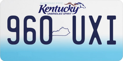 KY license plate 960UXI