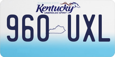 KY license plate 960UXL