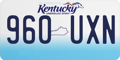 KY license plate 960UXN