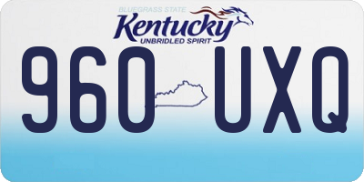 KY license plate 960UXQ
