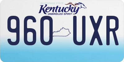 KY license plate 960UXR