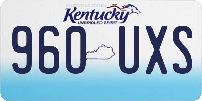 KY license plate 960UXS