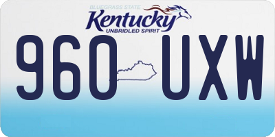 KY license plate 960UXW
