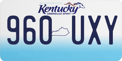 KY license plate 960UXY