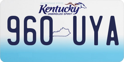 KY license plate 960UYA