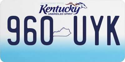 KY license plate 960UYK