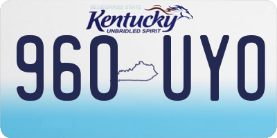 KY license plate 960UYO