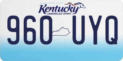 KY license plate 960UYQ