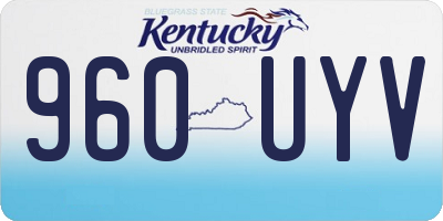 KY license plate 960UYV