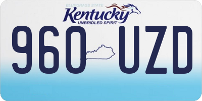 KY license plate 960UZD