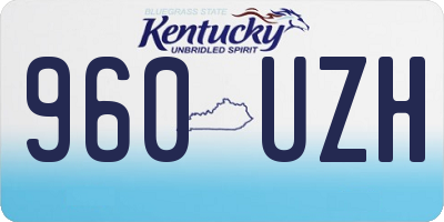 KY license plate 960UZH