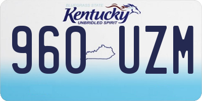 KY license plate 960UZM