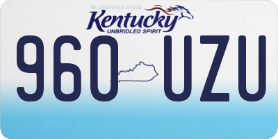 KY license plate 960UZU