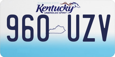 KY license plate 960UZV