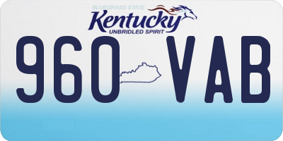 KY license plate 960VAB