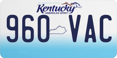 KY license plate 960VAC