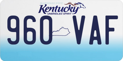 KY license plate 960VAF